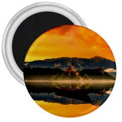 Bled Slovenia Sunrise Fog Mist 3  Magnets