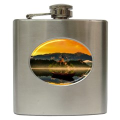 Bled Slovenia Sunrise Fog Mist Hip Flask (6 Oz) by BangZart