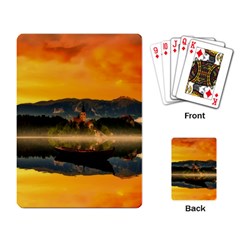 Bled Slovenia Sunrise Fog Mist Playing Card by BangZart