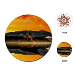 Bled Slovenia Sunrise Fog Mist Playing Cards (Round)  Front