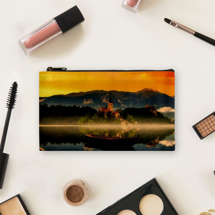 Bled Slovenia Sunrise Fog Mist Cosmetic Bag (Small) 