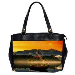 Bled Slovenia Sunrise Fog Mist Office Handbags (2 Sides)  by BangZart