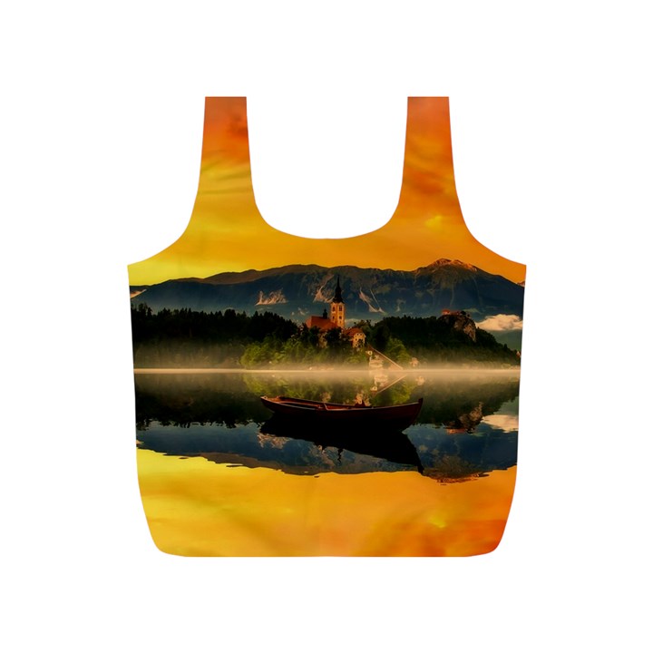 Bled Slovenia Sunrise Fog Mist Full Print Recycle Bags (S) 