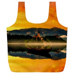 Bled Slovenia Sunrise Fog Mist Full Print Recycle Bags (l)  by BangZart