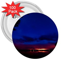 Canada Lake Night Evening Stars 3  Buttons (100 Pack)  by BangZart