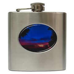 Canada Lake Night Evening Stars Hip Flask (6 Oz) by BangZart