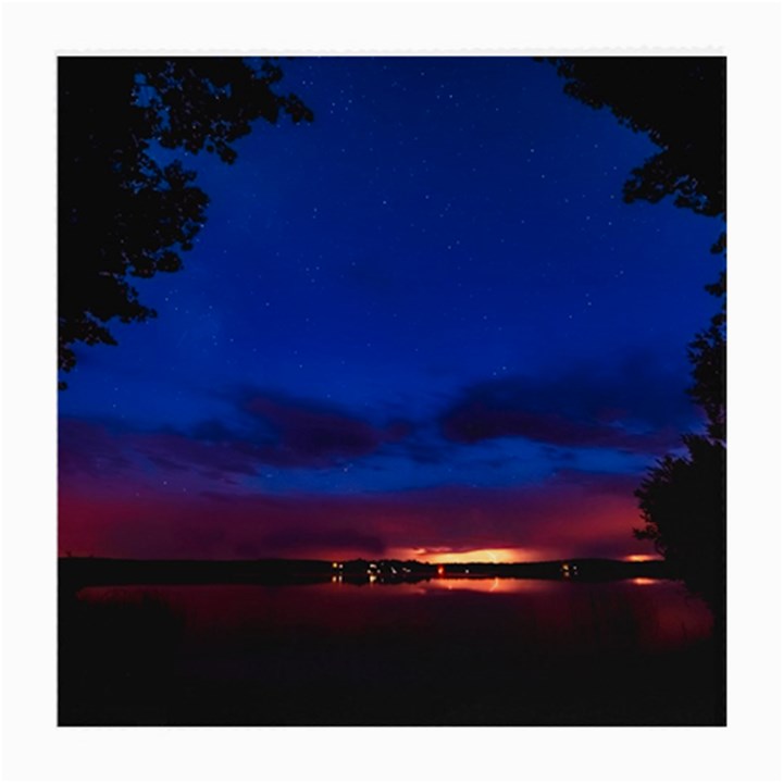 Canada Lake Night Evening Stars Medium Glasses Cloth (2-Side)