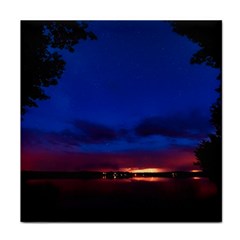 Canada Lake Night Evening Stars Face Towel by BangZart