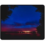 Canada Lake Night Evening Stars Double Sided Fleece Blanket (Medium)  58.8 x47.4  Blanket Front