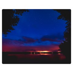 Canada Lake Night Evening Stars Double Sided Flano Blanket (medium)  by BangZart