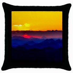 Austria Landscape Sky Clouds Throw Pillow Case (black) by BangZart