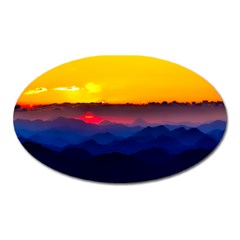 Austria Landscape Sky Clouds Oval Magnet by BangZart