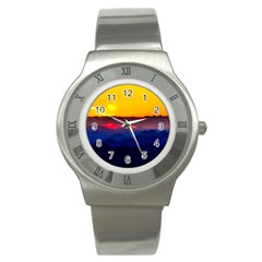 Austria Landscape Sky Clouds Stainless Steel Watch by BangZart