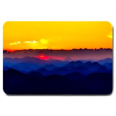 Austria Landscape Sky Clouds Large Doormat  by BangZart