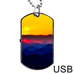 Austria Landscape Sky Clouds Dog Tag Usb Flash (one Side) by BangZart