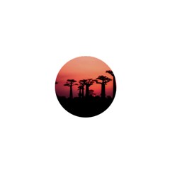 Baobabs Trees Silhouette Landscape 1  Mini Buttons by BangZart