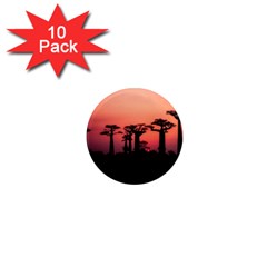 Baobabs Trees Silhouette Landscape 1  Mini Magnet (10 Pack)  by BangZart