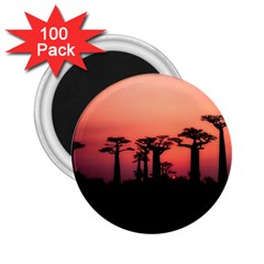 Baobabs Trees Silhouette Landscape 2 25  Magnets (100 Pack)  by BangZart