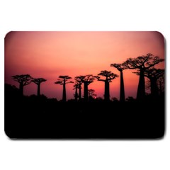 Baobabs Trees Silhouette Landscape Large Doormat  by BangZart