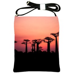 Baobabs Trees Silhouette Landscape Shoulder Sling Bags by BangZart