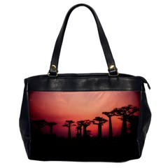 Baobabs Trees Silhouette Landscape Office Handbags by BangZart