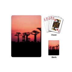 Baobabs Trees Silhouette Landscape Playing Cards (mini)  by BangZart