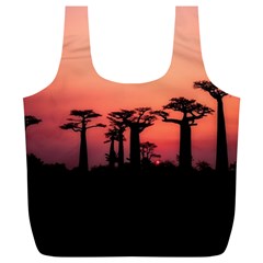 Baobabs Trees Silhouette Landscape Full Print Recycle Bags (l)  by BangZart