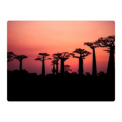 Baobabs Trees Silhouette Landscape Double Sided Flano Blanket (mini)  by BangZart