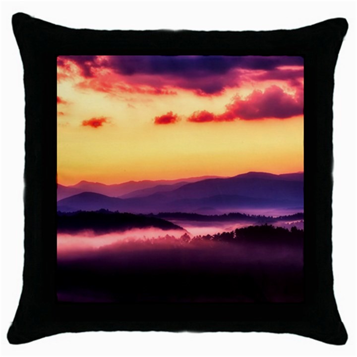 Great Smoky Mountains National Park Throw Pillow Case (Black)