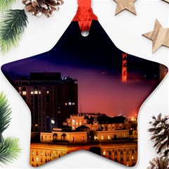 San Francisco Night Evening Lights Ornament (star) by BangZart