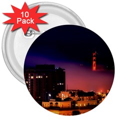 San Francisco Night Evening Lights 3  Buttons (10 Pack)  by BangZart