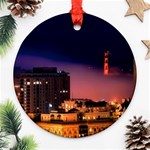 San Francisco Night Evening Lights Round Ornament (Two Sides) Front