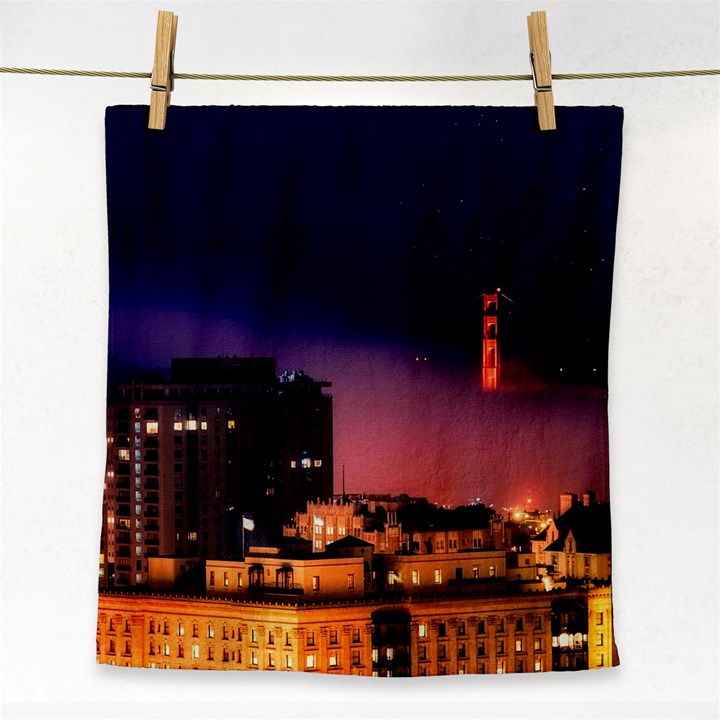 San Francisco Night Evening Lights Face Towel