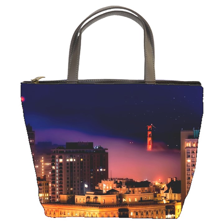 San Francisco Night Evening Lights Bucket Bags