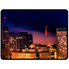 San Francisco Night Evening Lights Fleece Blanket (large)  by BangZart