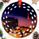 San Francisco Night Evening Lights Ornament (Round Filigree) Front