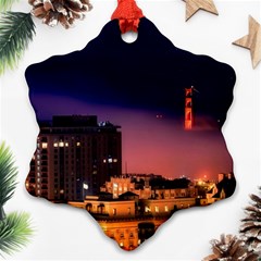 San Francisco Night Evening Lights Ornament (snowflake) by BangZart