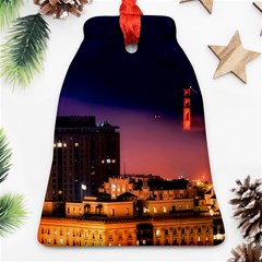 San Francisco Night Evening Lights Ornament (bell) by BangZart