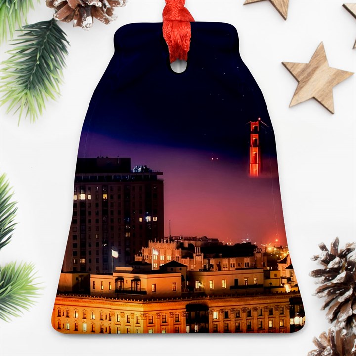 San Francisco Night Evening Lights Bell Ornament (Two Sides)