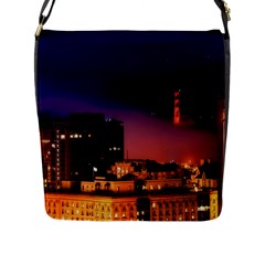 San Francisco Night Evening Lights Flap Messenger Bag (l)  by BangZart