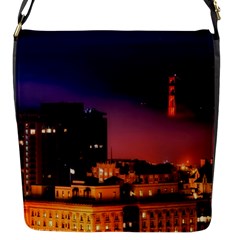 San Francisco Night Evening Lights Flap Messenger Bag (s) by BangZart