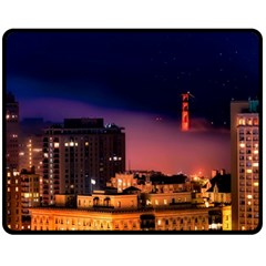 San Francisco Night Evening Lights Double Sided Fleece Blanket (medium) 