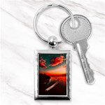 Sunset Dusk Boat Sea Ocean Water Key Chains (Rectangle)  Front