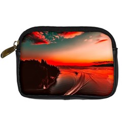 Sunset Dusk Boat Sea Ocean Water Digital Camera Cases