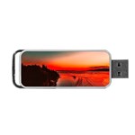 Sunset Dusk Boat Sea Ocean Water Portable USB Flash (One Side) Front