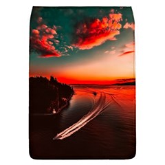 Sunset Dusk Boat Sea Ocean Water Flap Covers (L) 