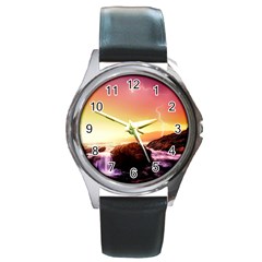 California Sea Ocean Pacific Round Metal Watch