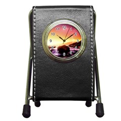 California Sea Ocean Pacific Pen Holder Desk Clocks