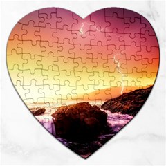 California Sea Ocean Pacific Jigsaw Puzzle (Heart)