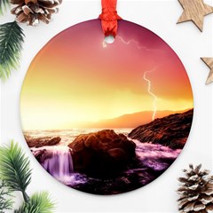 California Sea Ocean Pacific Round Ornament (two Sides) by BangZart